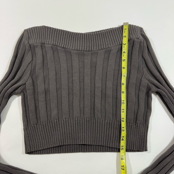 New Silence And Noise Cropped Dark Grey Sweater Long Sleeve - Picture 7 of 7
